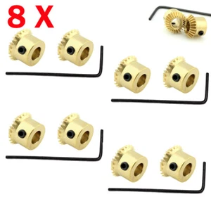 8 PCS 0.5M-20T Metal Umbrella Tooth Bevel Gear Helical Motor Gear 20T 3mm Bore - Picture 1 of 6