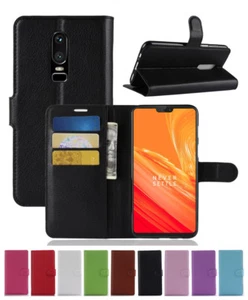 Leather slot wallet stand flip Cover Skin Case For OnePlus 5/5T/6/6T/7/8/9/N10 - Picture 1 of 15