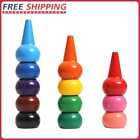12pcs Non-toxic Children Safety Color Crayons Baby 3D Finger Art Supplies