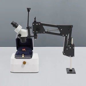 7x-45x Zoom Micro Inlaid Mirror Multi-directional Microscope+Stand Jewelry Tool - Picture 1 of 19