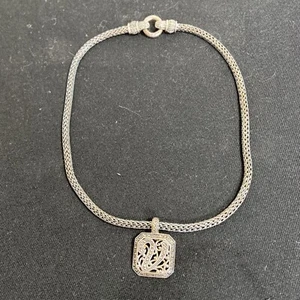 Sterling Silver Marcasite Letter Initial “V” Pendant Necklace 18” 43.7 Grams - Picture 1 of 3