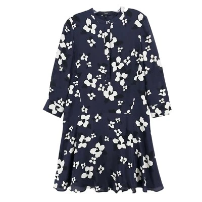 THEORY 100% Silk Carstan Autumn Print Floral Dress Size 6 - Image 1 of 4
