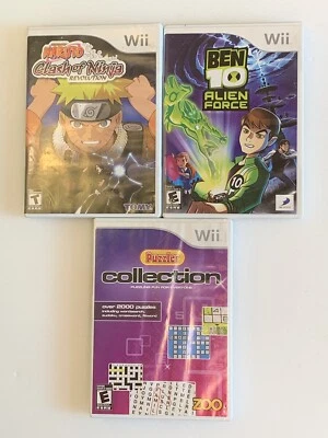 wii lot of games naruto clash of ninja revolution, puzzler collection, ben 10  - Image 1 of 4