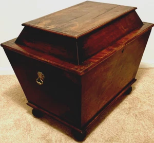 Antique Georgian Wine Cellarette Cooler 1810 Regency Mahogany Sarcophagus Shaped - Picture 1 of 24