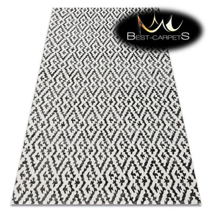 Modern designer outdoor Rug MUNDO geometric beige black balcony easy clean - Picture 1 of 6