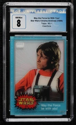 1999 Topps Star Wars Chrome Archives ClearZone Luke Skywalker #C1 CGC 8 5sf - Image 1 of 3