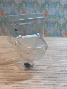 Dollhouse Miniature Clear Toilet with Silver Handle - Picture 1 of 2