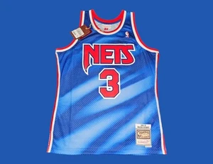 Drazen Petrovic New Jersey Nets Mitchell & Ness NBA Jersey Size L 1990-91 Blue - Picture 1 of 6