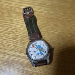 SEIKO Vintage 5000-7000 Tom and Jerry Watch 1970s Manual Junk Rare White Silver - Picture 1 of 12