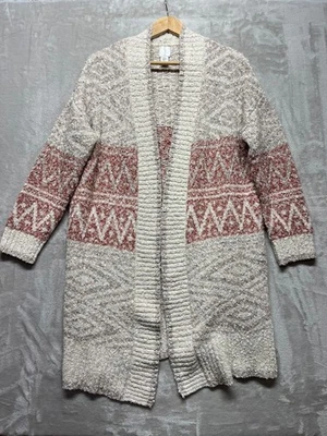 JOlE Cardigan Sweater Women's Size Large Multicolor Knit Boho Celtic Wool Front - Image 1 of 4