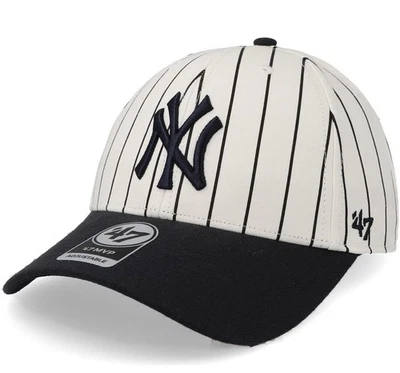 Gorra de béisbol blanca/azul marino visera rayas 47 unisex-adulto New York Yankees Foto 1 de 4