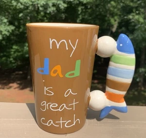 Sandra Magsamen Studio groß Kaffee Tee Becher My Dad Us A Great Catch 16 Oz Vater - Bild 1 von 4