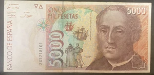 SPAIN, 1992, 5000 Pesetas, Currency Note, USED / CIRCULATED - Bild 1 von 2