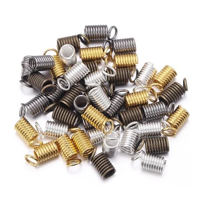 200 piezas extremos de cable de bobina de crimpado 5X9 mm cierres de tapa de tubo de resorte con bucles cable de punta Foto 1 de 4