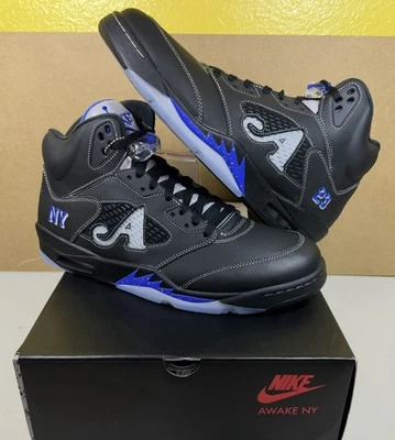 Hombre Talla 5 Air Jordan 5 Retro Awake NY Negro Corredor Azul DV4982-004 EN MANO Foto 1 de 4