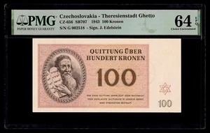 Czechoslovakia Theresienstadt 1943 - 100 Kronen CZ-656 - PMG Choice UNC 64 EPQ - Picture 1 of 2