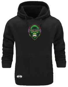 Gorilla Headphones Hoodie Gym Clothing Bodybuilding Training Workout Boxing Top - Picture 1 of 4