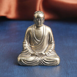 Chinese Old Buddha statue brass handmade carved figure Tea pet Art Gift 43mm A1