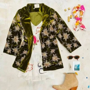 LENNI THE LABEL Chromatic Embroidered Jacket Size AU8/US4/UK 8(AU) Forest Green - Bild 1 von 9