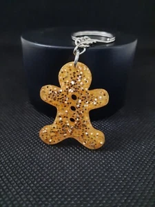 Handmade Resin Keyring Gingerbread Man - Picture 1 of 1