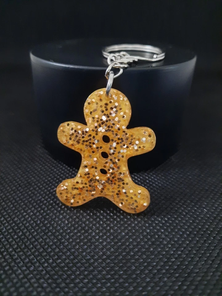 Handmade Resin Keyring Gingerbread Man - Image 1 of 1