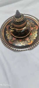 serving plate Turkish red copper Colored three pieces Tray coffee cup and plate - Picture 1 of 5