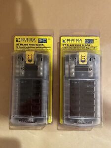 Blue Sea Fuse Block ST Blade 12 Circuits with Cover & Negative Bus LOT OF 2