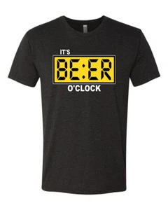 Its Beer OClock Watch Face Drinking Men Premium Tri Blend Tshirt - Picture 1 of 7