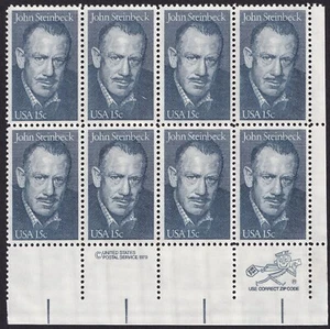 Scott #1773 John Steinbeck Zip Block of 8 Stamps - MNH LR - Picture 1 of 1