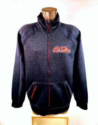 OLE MISS Mississippi RebelsFull Zip Track Jacket BLUE with RED Trim   M L XL 2X - Image 1 of 4
