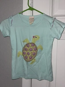 Lemon Loves Lime Girls Turtle Shirt Chasing Fireflies Boutique Summer Size 7 Yrs - Picture 1 of 6