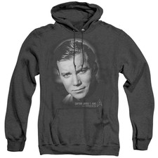 Star Trek The Original Series Captain Kirk Portrait - Heather Pullover Hoodie