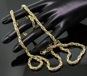 Chimento 4mm Wide Fancy Link Chain Necklace 31" 18K Yellow Gold Italian Designer - Picture 1 of 6