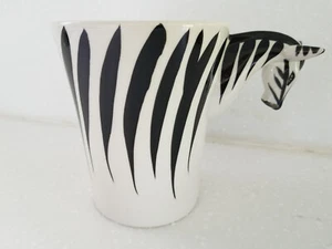 Pier 1 Imports Hand Painted Zebra Coffee Mug with Zebra Head Handle 20 oz - Picture 1 of 6