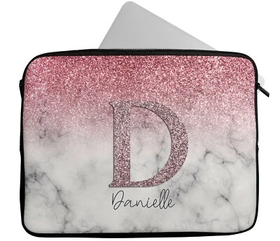 Personalised Any Name Glitter Design Laptop Case Sleeve Tablet Bag Chromebook 32 - Image 1 of 4