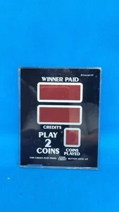 IGT Slot Machine S+ Slant Top Black Credit Meter Glass PLAY 2 COINS - Picture 1 of 4