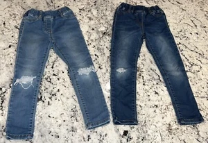 Mini boden girls Pull On skinny jeans lot Of 2 Jeans sz 6 (no Buttons) - Picture 1 of 8