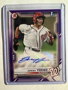 K255,152 - 2021 Bowman Prospect Autographs Purple #PAPRJY Jeremy Ydens #/250 - Picture 1 of 1