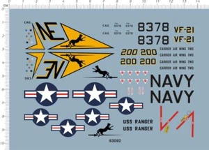 1/48 USN F-4N Phantom Ⅱ F14 VF21 VF-21 Freelancers fighter Markings Water Decal  - Picture 1 of 2