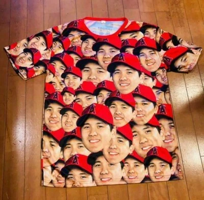 Shohei Ohtani MLB Los Angeles Angels Face T-shirt XL Size Novelty Baseball Rare - Image 1 of 4