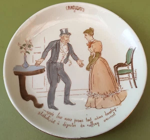 ASSIETTE GIEN SERIE CANDIDATS N°11 décorateur RIBALLIER Henri  - Picture 1 of 4