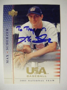 MAX SCHERZER signed RC METS 2005 USA Upper Deck baseball card AUTO Autographed - Picture 1 of 1