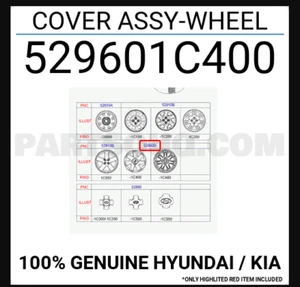 OEM 529601C400 Wheel 14" Hub Cap Cover for 2005 Hyundai Getz Click - Picture 1 of 1