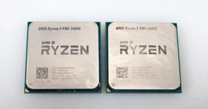 LOT 2x AMD Ryzen 5 PRO 2400G Quad Core AM4 65W 64-Bit Processor YD240BC5M4MFB - Picture 1 of 2