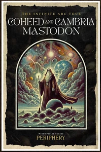 COHEED & CAMBRIA MASTODON PERIPHERIY Infinite Arc Tour 2025 Edición Limitada ¡Póster RARO! - Imagen 1 de 1