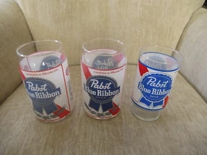 PABST BLUE RIBBON Beer Glasses Lot of 3 - Picture 1 of 20