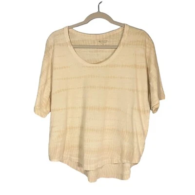 Athleta Organic Daily Tie-Dye Commute Tee Chantilly Cream Cotton Size Small - Image 1 of 4