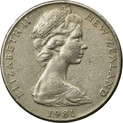 New Zealand 20 Cents Coin | Queen Elizabeth II | Kiwi Bird | 1967 - 1985 - Image 1 of 4