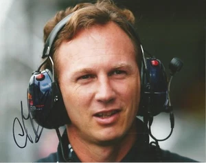 FORMULA ONE* CHRISTIAN HORNER SIGNED 10x8 ACTION PHOTO+COA *RED BULL RACING* - Picture 1 of 1