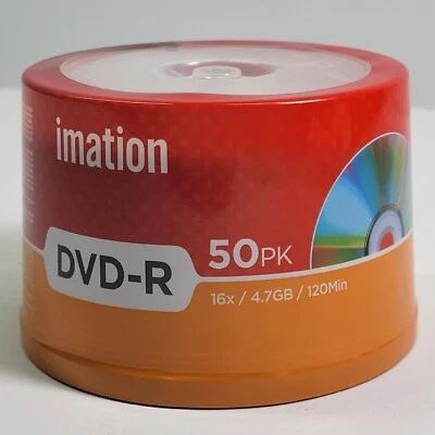 Imation DVD-R 16x 4.7GB 50pk Professional Grade Recordable Pack New Sealed! - Image 1 of 4